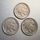 1913 T1 P, D & S Buffalo Nickel lot. Horn Details. Holo-restored Coins