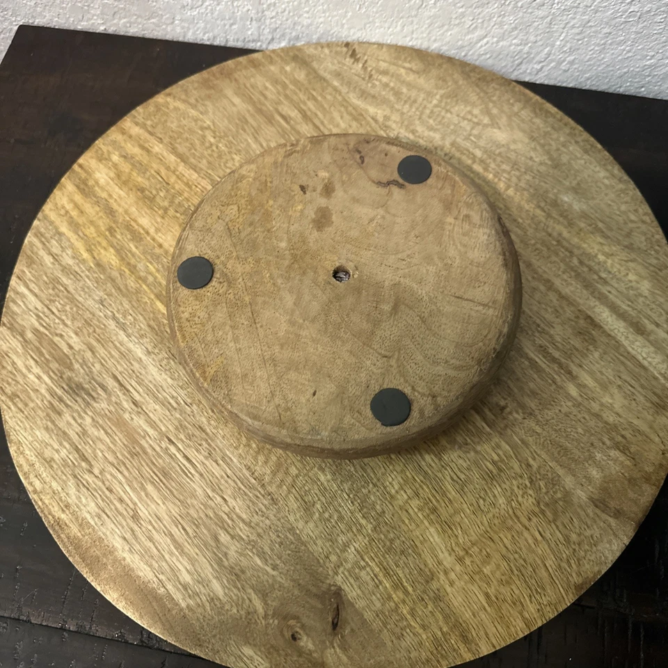 "Tocadiscos Lazy Susan madera 16"" ancho" Foto 4 de 4