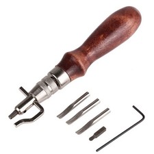 7 in 1 Adjustable Stitching Groover and Creasing  Beveler, Leather Groover3611