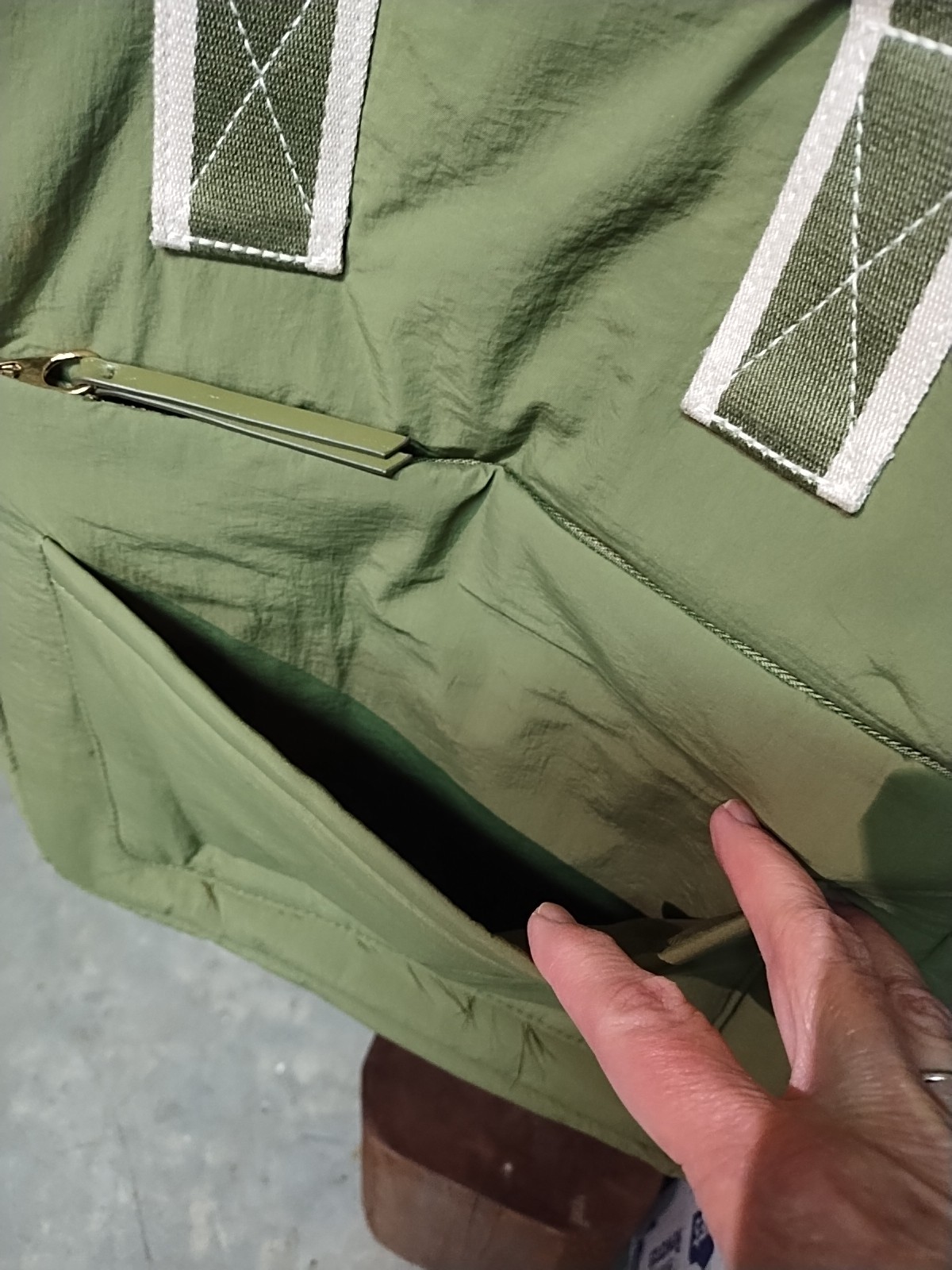 Universal Thread Olive Green Backpack Gold Zipper… - image 3