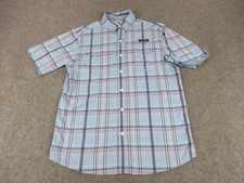 Columbia PFG Shirt Mens Small Plaid Omni-Shade Fishing Button Up Short Sleeve