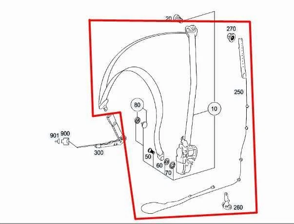 2010 梅赛德斯-奔驰 S550 前右手侧座皮带拉刀 221-860-92-85-9C94 原始设备制造商 — 第 2/4 张图片