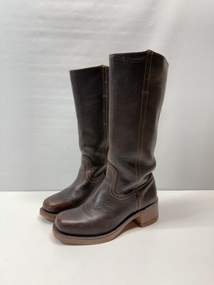Frye Women s Campus Boots Dark Brown Leather Made In USA Size 6.5 M