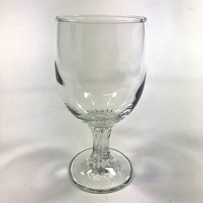 Spirally Ribbed Stem Wine Glasses Swirl Clear Set Of 12- 6.25'' Vintage