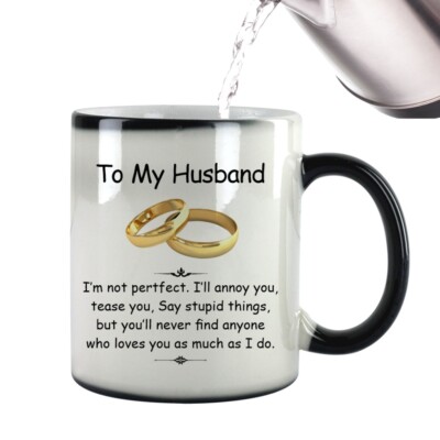 Heat Changing Magic Mug – Romantic Gift for Husband from Wife, Birthdays  UK
