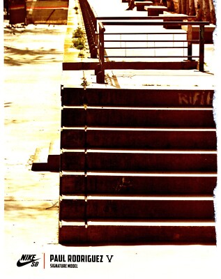 (PSK34) SKATEBOARDING BILD/ANZEIGE 11X16'' NIKE SB PAUL RODIGUEZ V SNEAKER