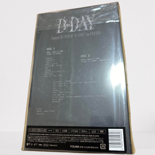 SUGA Agust D TOUR D-DAY in JAPAN 2DVD PROV-3077 DVD disc SUGA Agust D TOUR D-DAY in JAPAN 2DVD PROV-3077 DVD disc
