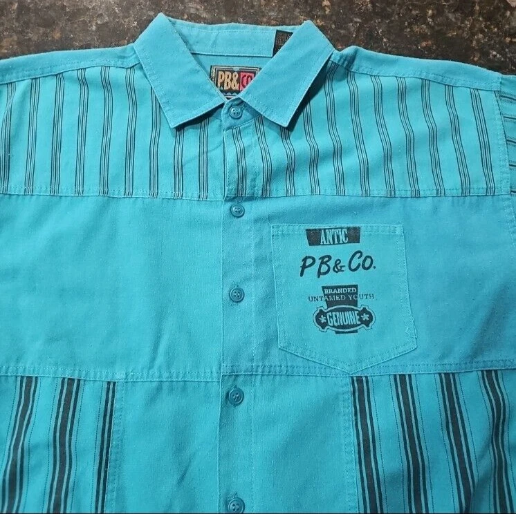 Camisa PB & Co Años 90 Indómita Juvenil Abotonada Talla Extra Grande De Colección Manga Corta Foto 3 de 4
