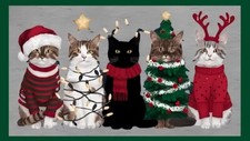 Festive Cats Dressed In Christmas Costumes Refrigerator Fridge MAGNET