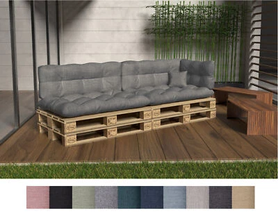 POKAR Palettenkissen Set Palettensofa Palettenpolster Sitzkissen Rückenkissen 120x80