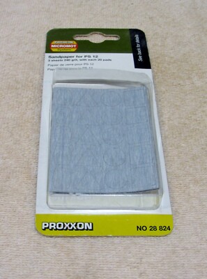 PROXXON/MICROMOT SANDPAPER FOR PS13 & 12- 3 SHEEETS 240 GRIT W/20 PADS EACH