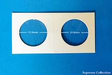 100 pcs Coin Holders 2 X 2 Cardboard Mylar Flips  Diameter 33mm Half Dollar