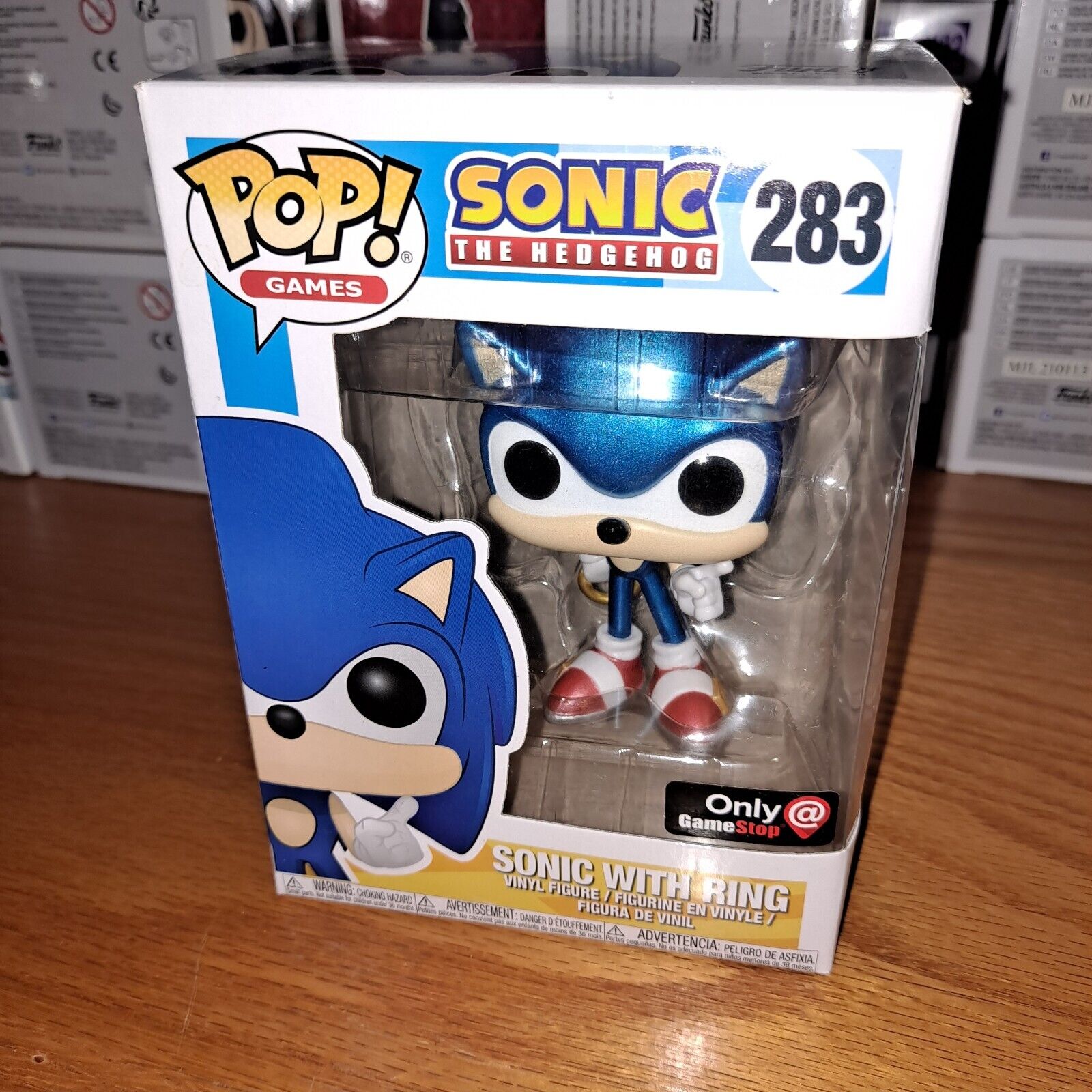 FUNKO POP GAMES SONIC THE HEDGEHOG SONIC WITH RING 283 METALLIC GAMESTOP  Genisis