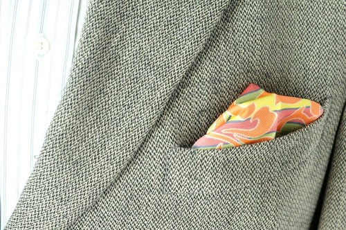 Lord R Colton Masterworks Tripoli Orange & Red Silk Pocket Square - $75 New - Picture 3 of 3