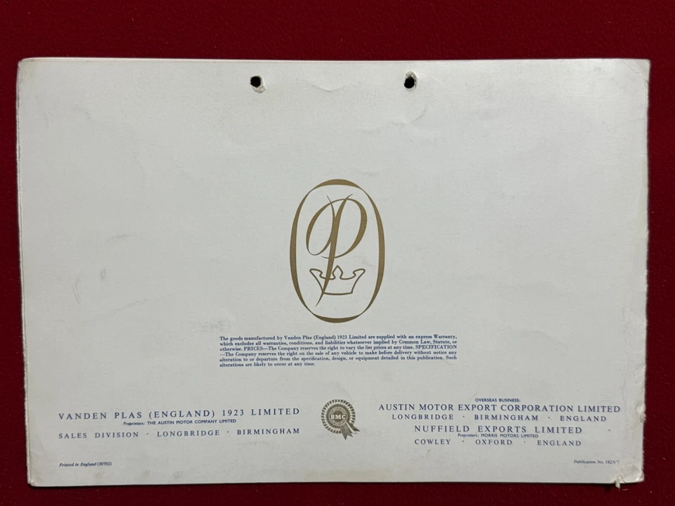 Vanden Plas Princess 3.0 MK II und Limousine 4.0 Sales Brochure English - Bild 2 von 4