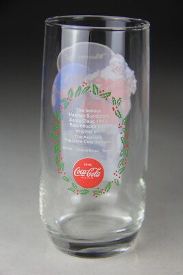 Complete Set Of 3 Vintage Santa Claus Coca Cola Glasses Series 2