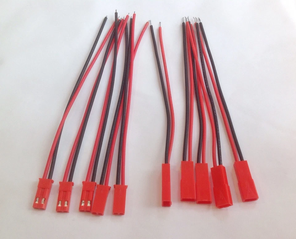 5 Paar JST BEC Stecker und Buchse an AWG24 Kabel 10cm ESC RC Lipo Akku