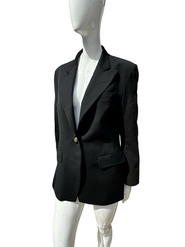 Dries Van Noten, Giacca blazer vintage anni 90 Dries Van Noten taglia 40 denim inserto maniche un bottone