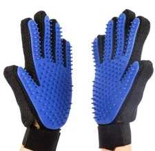 UPGRADED PAIR Pet Grooming Gloves Brush Dog Cat Hair Remover Mitt fur Massage