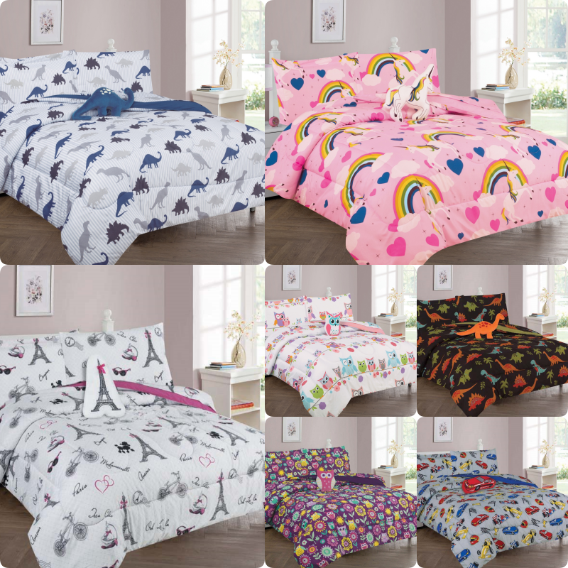8PC COMPLETE BED DRESSING COMFORTER AND SHEET BEDDING SET FOR BOYS OR