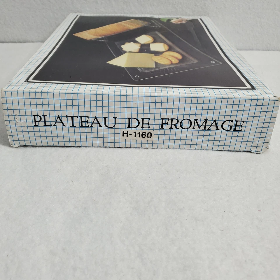 VINTAGE Cheese Snack Tray Deluxe Clear Plastic Original Box - Image 2 of 4