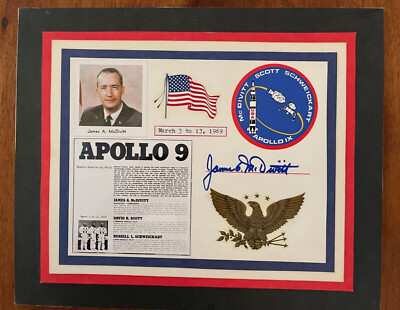 Apollo 9 collage hand-signed by Astronaut Jim McDivitt