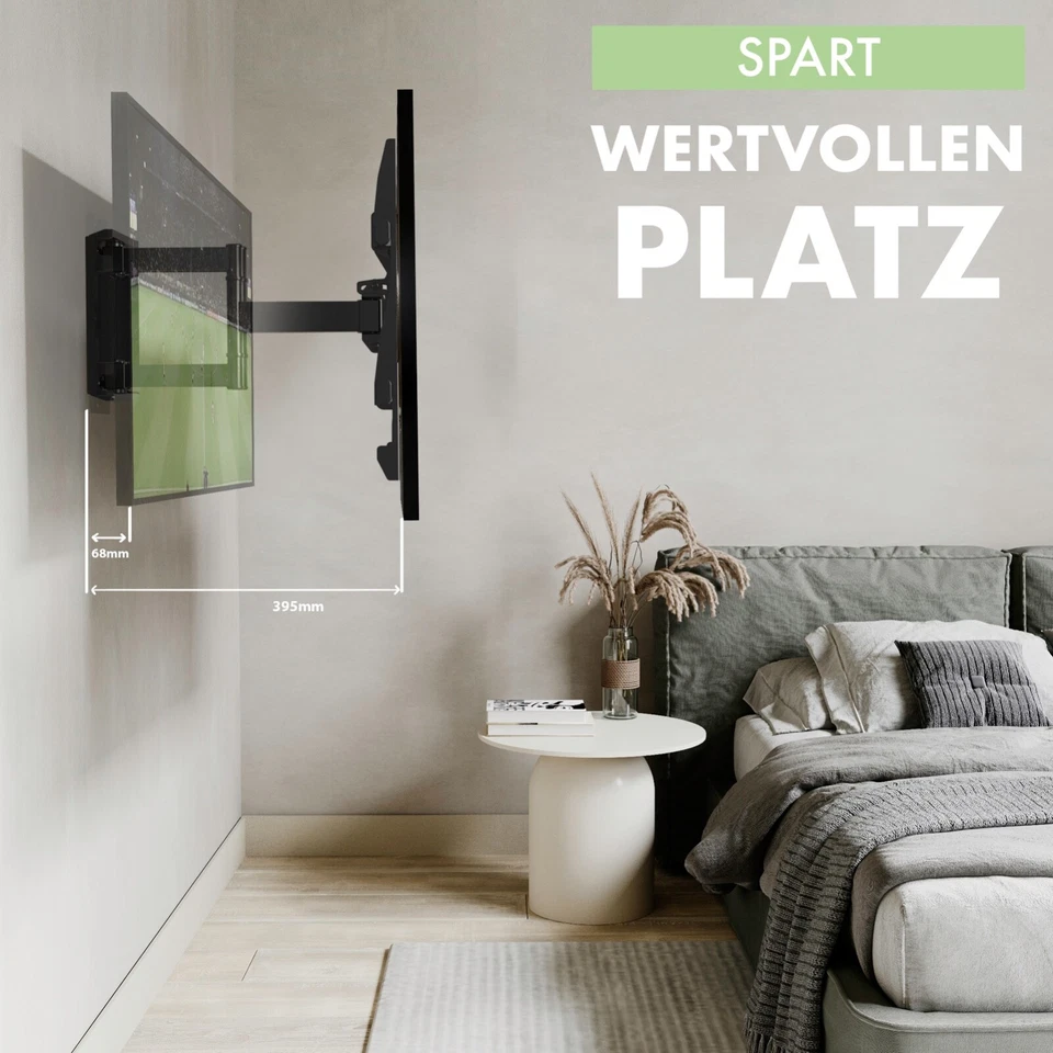 TV Wandhalterung für 32-85 Zoll Schwenkbare Wandhalter Fernseher Neigbare - Bild 4 von 4