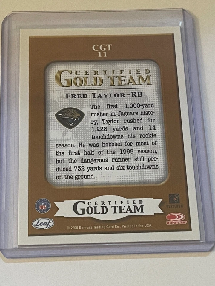 2000 Leaf Certified Gold Team #CGT11 Fred Taylor - Image 2 of 2