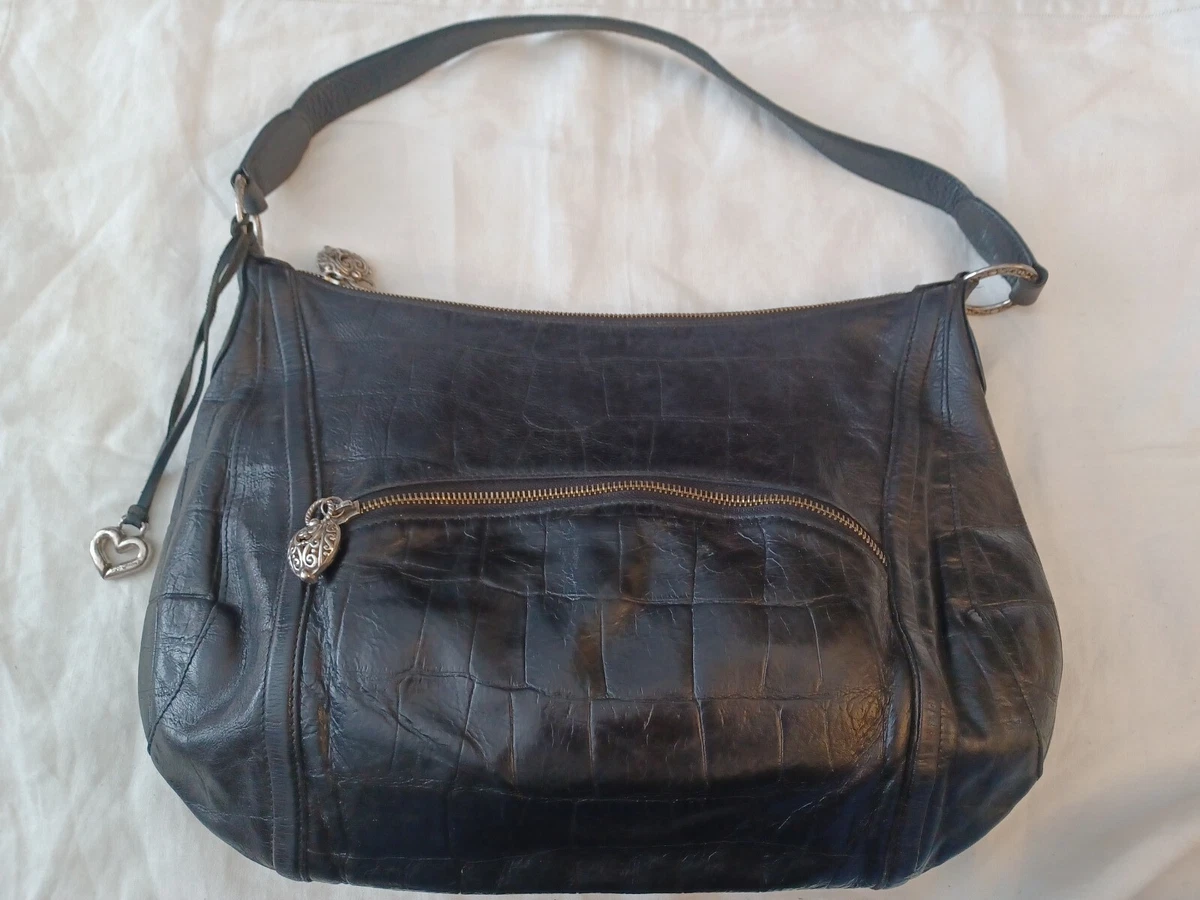 Vintage Brighton Pebbled Leather Alligator Embossed Shoulder Handbag Purse  | eBay