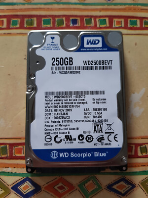 Western Digital Scorpio Blue 250GB,Intern, 2,5 Zoll, neuwertig!
