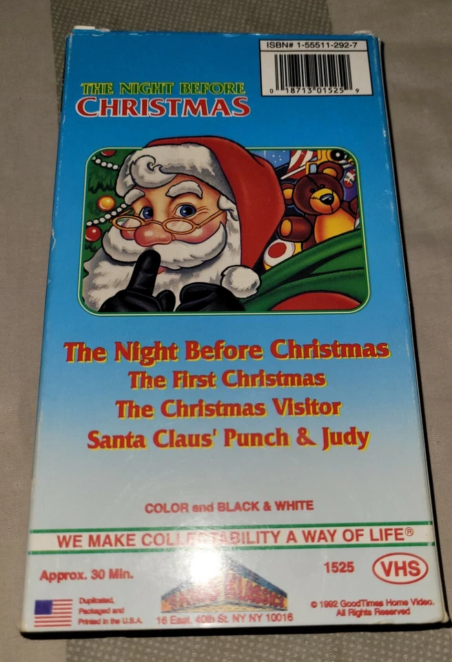🎅 The Night Before Christmas" VHS MOVIE VCR TAPE RARE VTG SANTA CLAUS HOLIDAY🎄 Foto 3 de 3