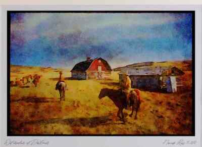 Pferd 197090 Working Cowboys Alberta Ltd Ed A3 Aquarelldruck
