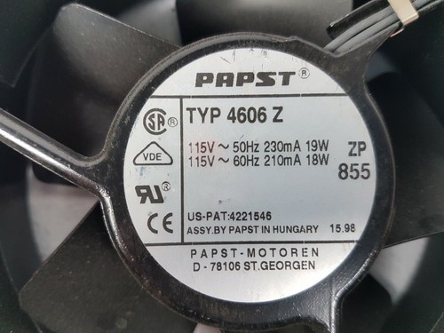 Papst Typ 4606Z Fan - 12x12cm - 115VAC 50Hz 230mA 19W / 60Hz 210mA 18W - Unused - Picture 10 of 12