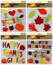New Fall Autumn GEL Sticker Window Clings  Choice FREE SHIPPING