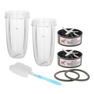 2 Set Blender 32 oz Cup & Extractor Blade Kit For Nutri Bullet 600W And 900W