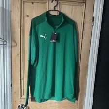Image of MENS PUMA GREEN QUARTER ZIP LONG SLEEVE TOP SIZE XL
