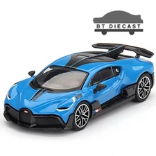 MINI GT BUGATTI DIVO 1/64 LHD DIECAST MODEL CAR BLU BUGATTI BLUE MGT00601