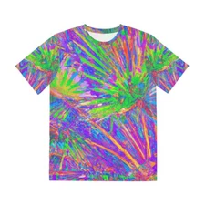 All Over Print T Shirt Psychedelic Neon Tropical Futuristic Nature Colorful Surf