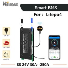 LiFePO4 8S 24V 30A-250A Smart BMS Common Port with Balance with Bluetooth Module