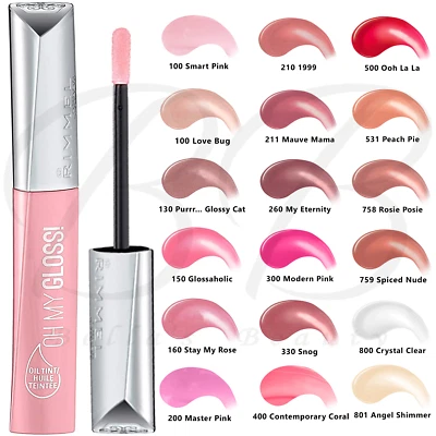 RIMMEL Oh My Gloss! Moisturising Lip Gloss with Vitamin E Argan Oil *ALL SHADES*
