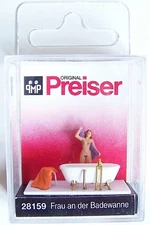 HO SCALE Preiser 28159 Nude Woman at the Bathtub : 1/87 scale Figure 