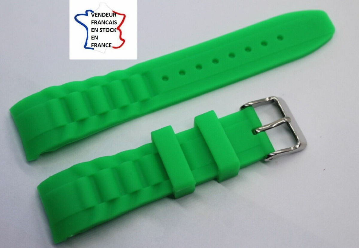 Bracelet Montre Silicone Rose 20mm - Waterproof - Bord Arrondi - Neuf Sans étiquette