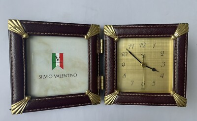 Table Clock and Photo Frame VINTAGE Valentino Silvio Wellgain Japan quartz