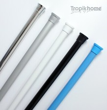 Extendable Spring Loaded Shower Curtain Rod Rail - Different Sizes And Colours