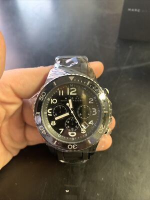 Marc by Marc Jacobs Black Dial Stainless Steel Chrono Quartz Mens