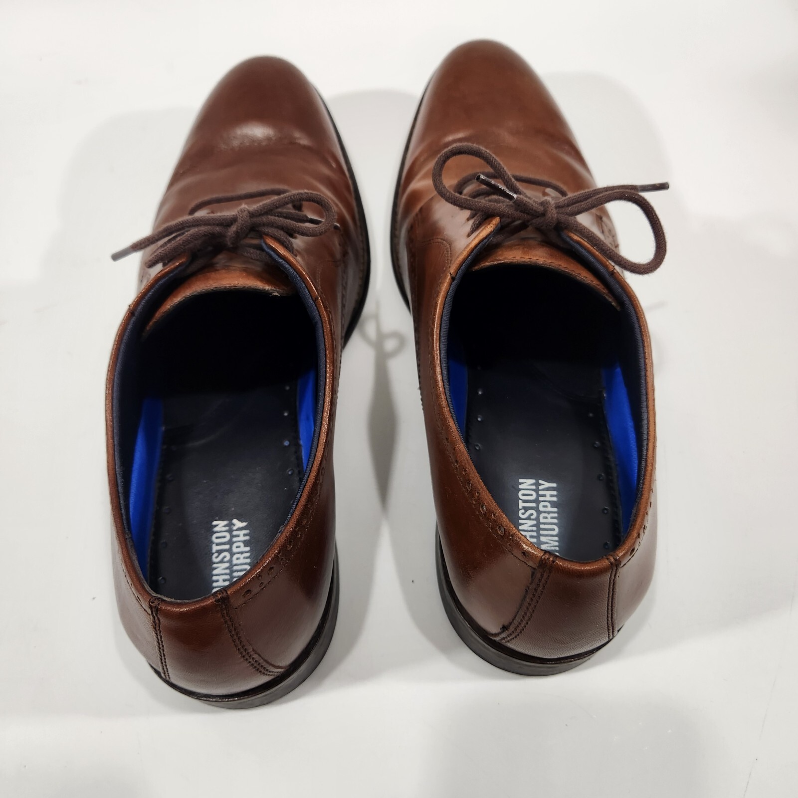 SAOLA Scarpe eleganti da uomo Johnston & Murphy taglia 9M marrone Oxford pelle punta mandorla