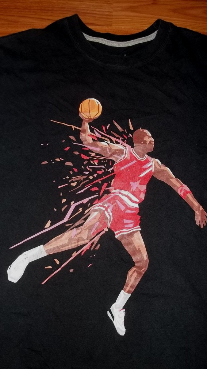 Large Michael Jordan Art T-Shirt Basketball AIR JORDAN NIKE