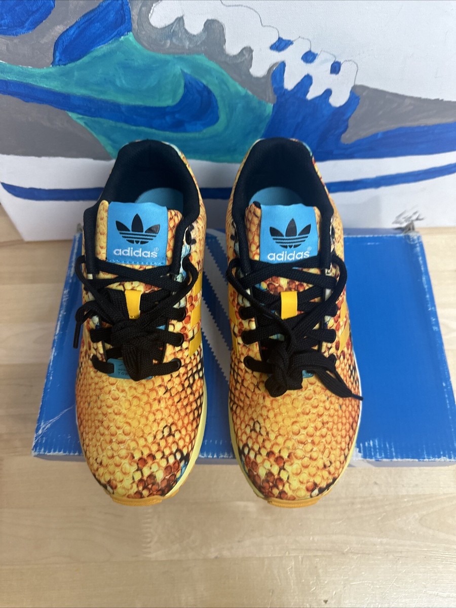 RARE Adidas ZX Flux Sneakers Yellow Snake Print Women's Size RARE Adidas ZX Flux Sneakers Yellow Snake Print Women's Size