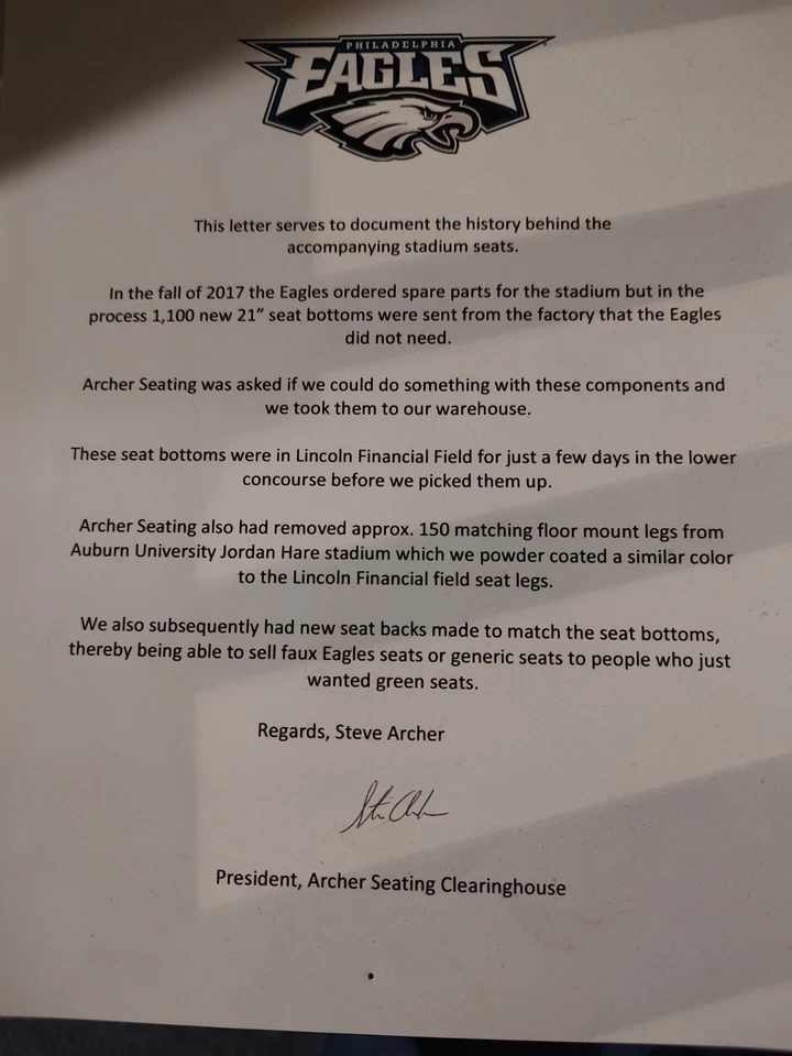 Silla de estadio Philadelphia Eagles Foto 2 de 2