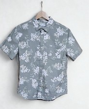 Goodfellow  Co Men's Sz Medium Olive Green Floral Poplin SS Button Shirt   